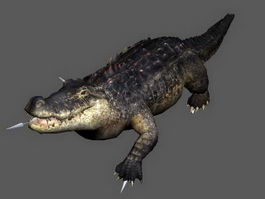 Crocodile Attacking Animated Rig 3d preview