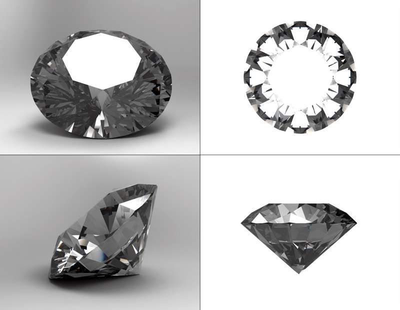 Brilliant Cut Diamond 3d rendering