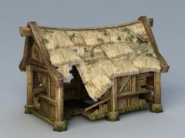 Abandoned Small Cottage 3d model preview