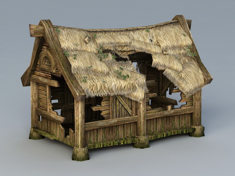 Abandoned Small Cottage 3d rendering