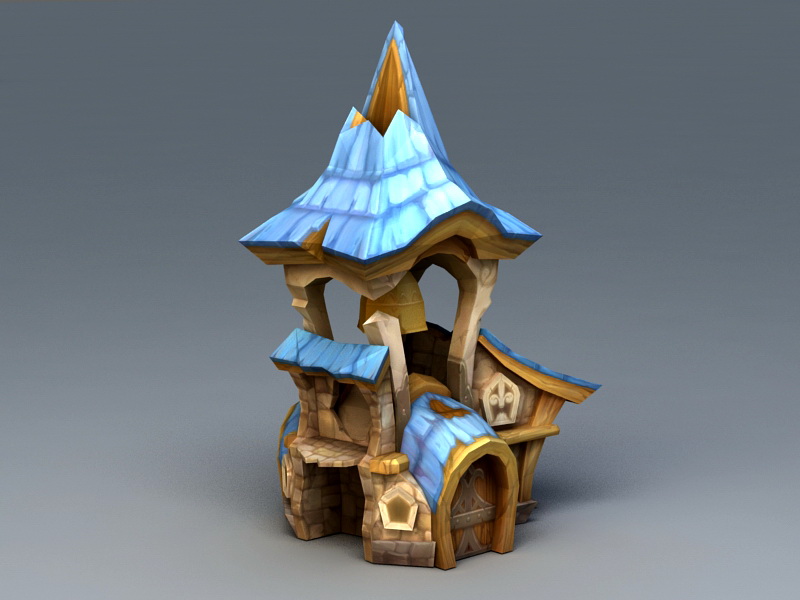 Cartoon Medieval House 3d rendering