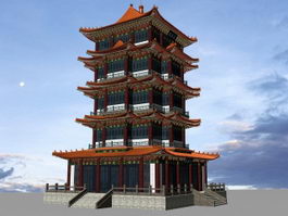 Chinese Pagoda 3d model preview