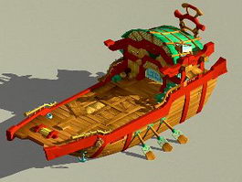Chinese Boat Cartoon 3d model preview