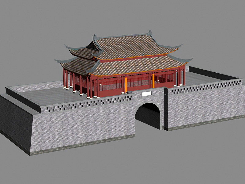 Ancient City Gate 3d rendering