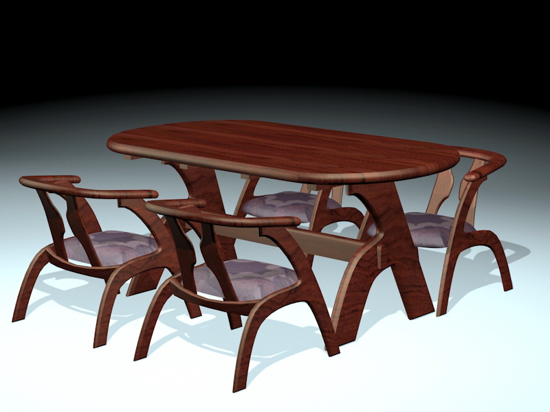 Contemporary Dining Room Table Sets 3d rendering