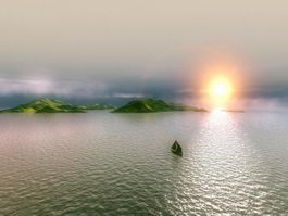 Island Sunset 3d model preview