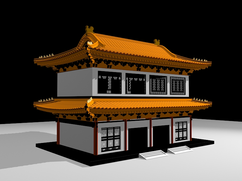 Ancient Chinese Architecture Building 3d rendering