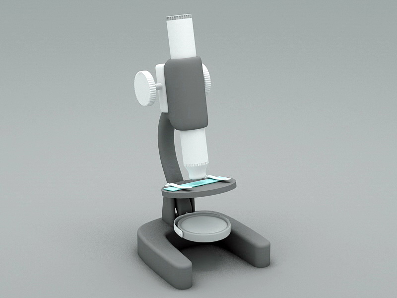Old Microscope 3d rendering
