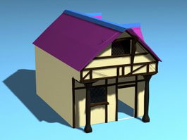 Small Rustic Cabin 3d model preview