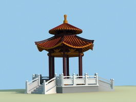 Chinese Garden Pavilion 3d model preview