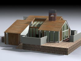 Modern Rustic House 3d model preview