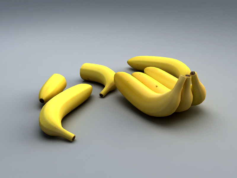 Fresh Bananas 3d rendering