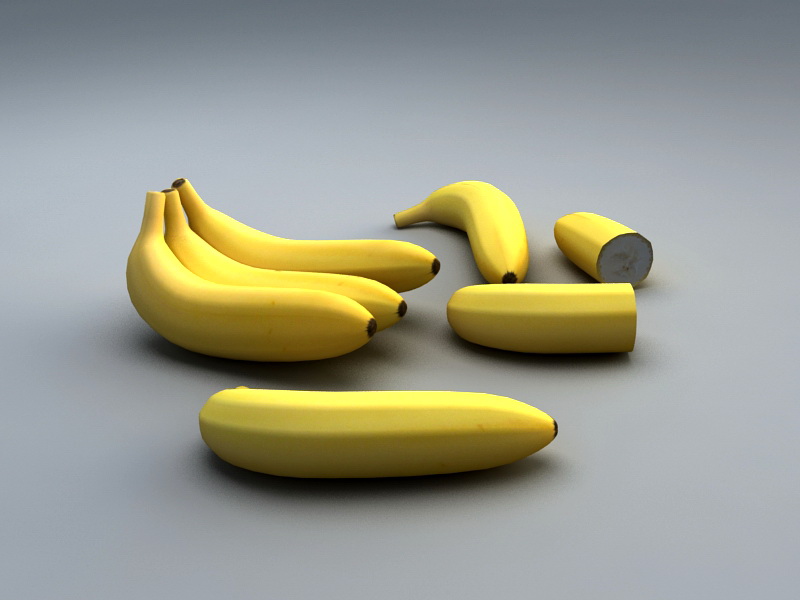Fresh Bananas 3d rendering