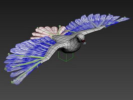 White Pigeon Animated Rig 3d model preview