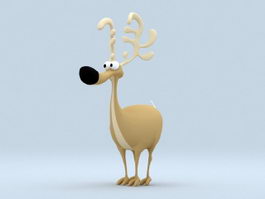 Cute Cartoon Elk 3d model preview
