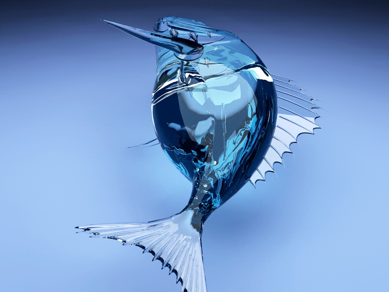 Glass Fish Decor 3d rendering