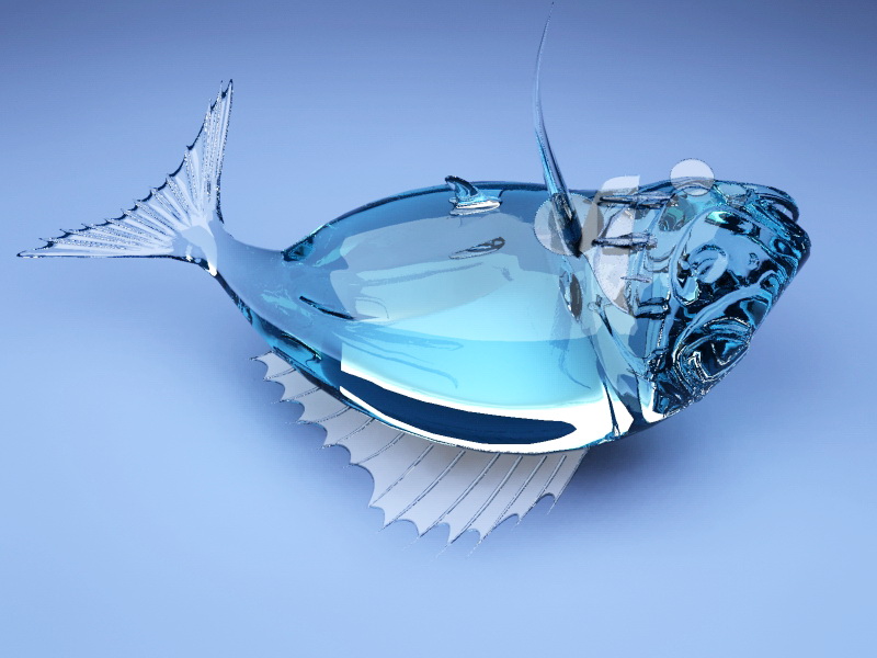 Glass Fish Decor 3d rendering