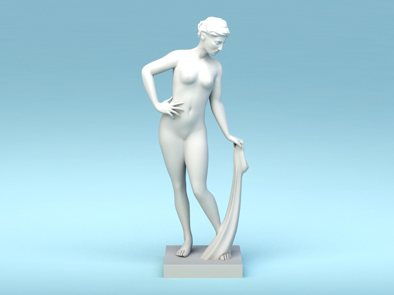Greek Woman Statue 3D Model.
