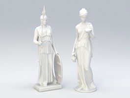 Roman Statues of Women 3d model preview
