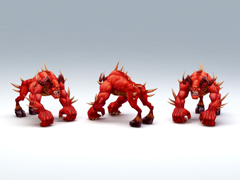 Fire Demon Beast 3d rendering