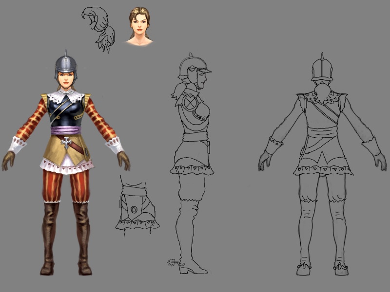 Female Medieval Knight 3d rendering