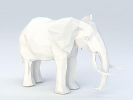 Low Poly Elephant 3d model preview