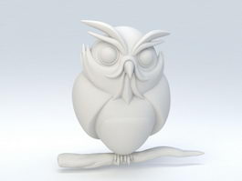 Cartoon Owl Figurine 3d model preview