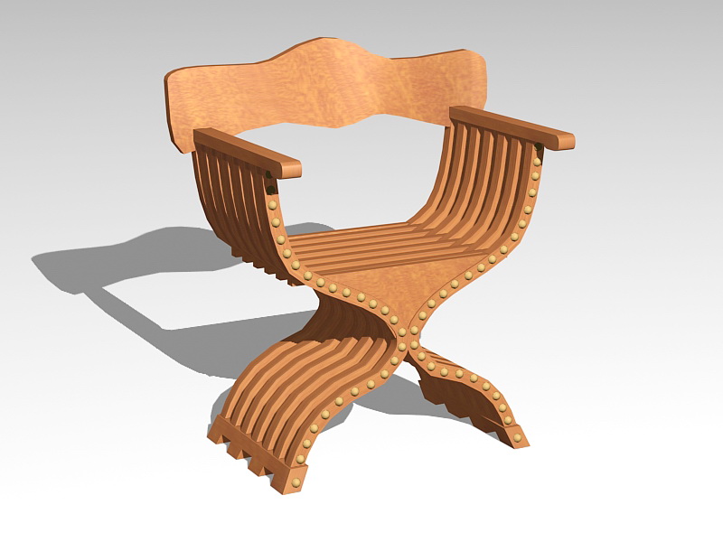 Ancient Rome Curule Seat 3d rendering