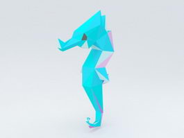 Low Poly Seahorse 3d model preview