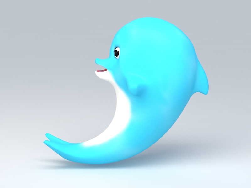 Cute Cartoon Dolphin 3d model 3ds Max files free download - CadNav