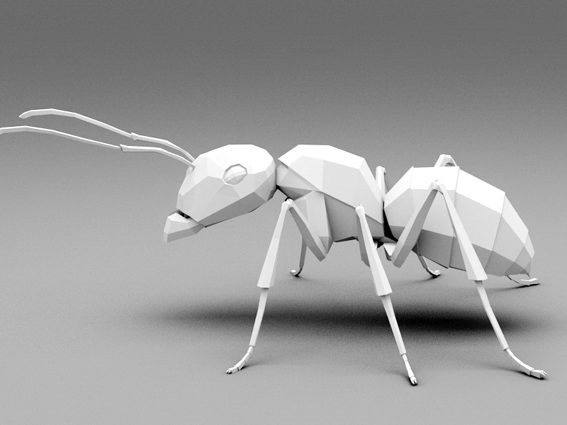 Low Poly Ant 3d rendering