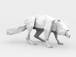 Low Poly Wolf 3d model preview