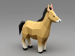 Low Poly Horse 3d model preview