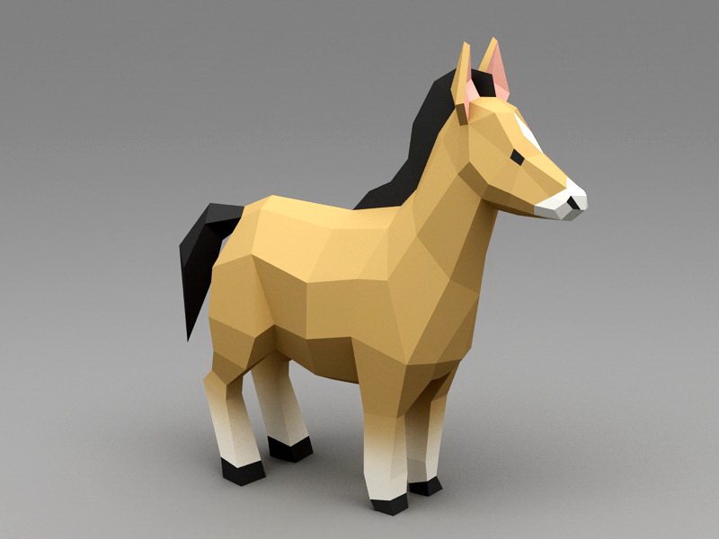 Low Poly Horse 3d model Object files free download - modeling 45992 on