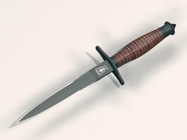 British Commando Knife 3d model preview