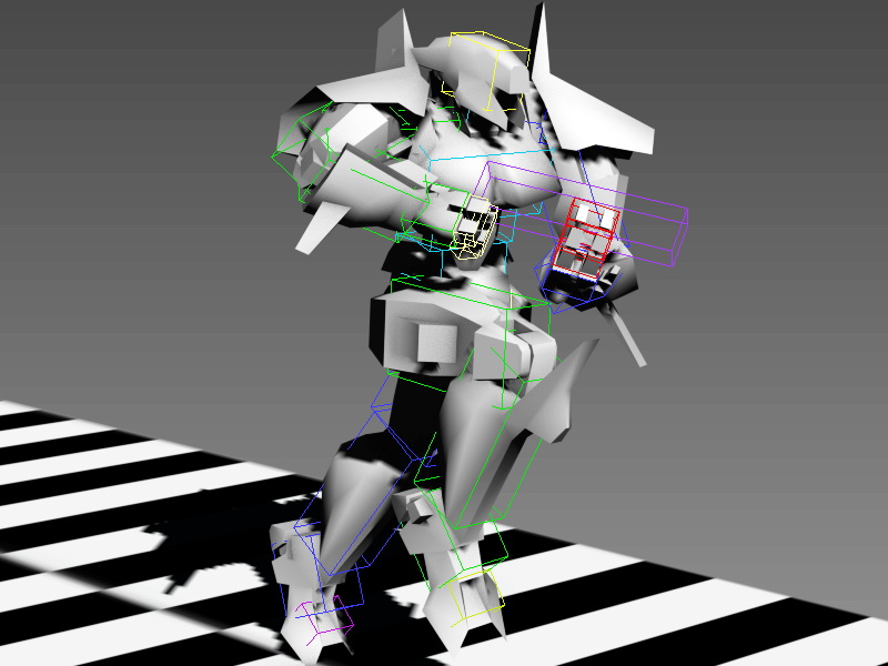 Robot Running Rig 3d rendering