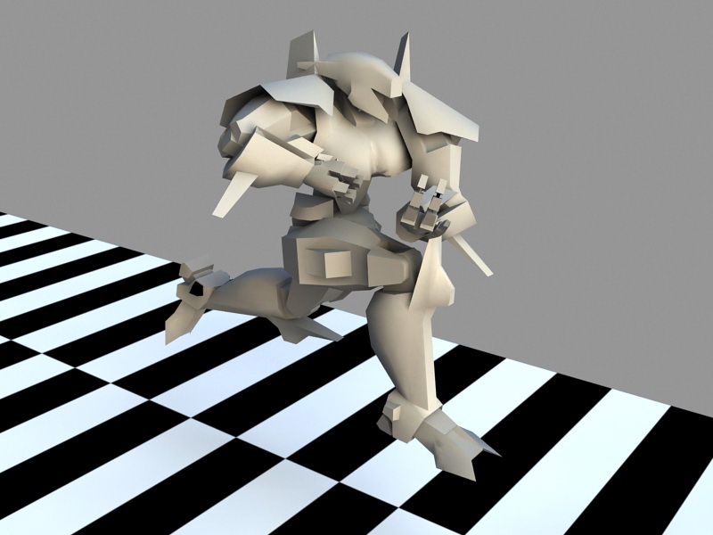 Robot Running Rig 3d rendering