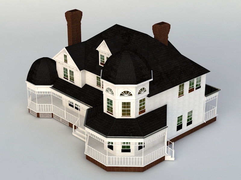 Victorian House 3d rendering