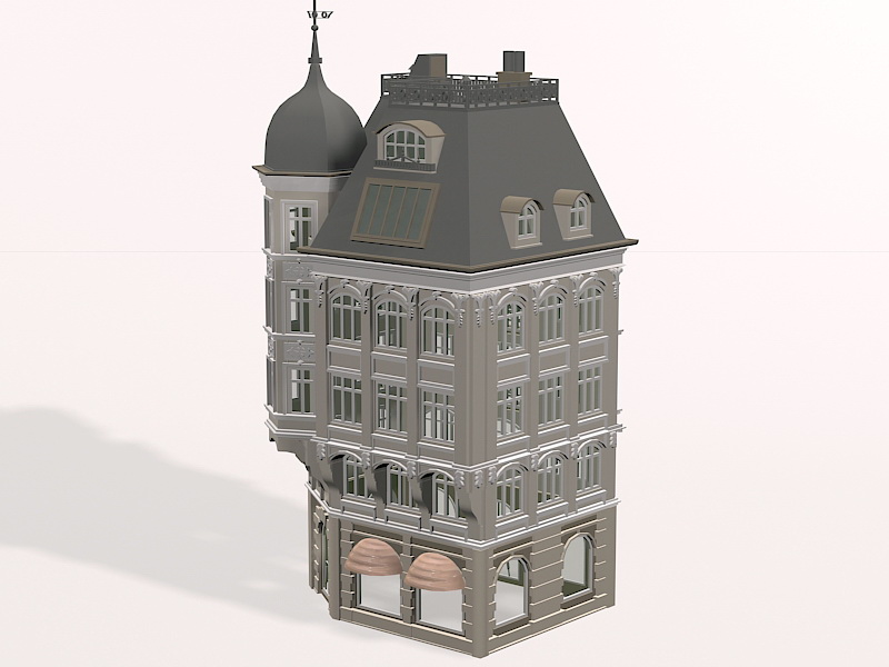 Classic German building 3d rendering