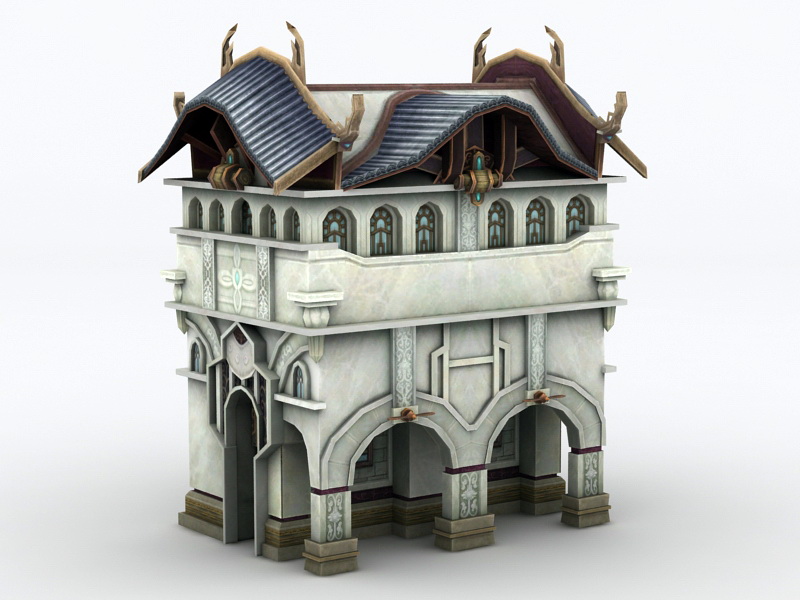 Medieval Town House 3d rendering