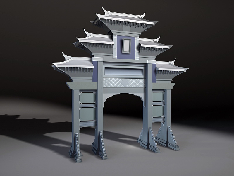 Chinese Paifang 3d rendering
