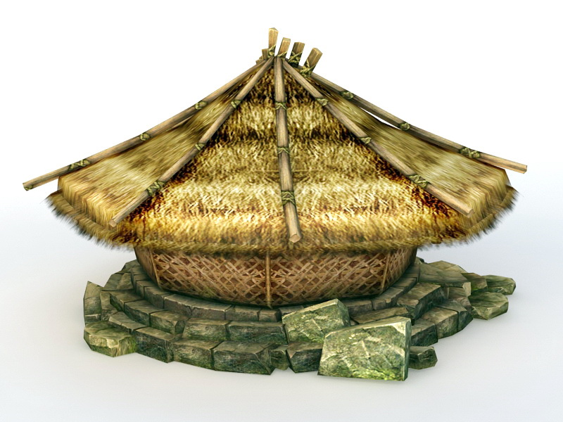 Traditional Grass Hut 3d rendering