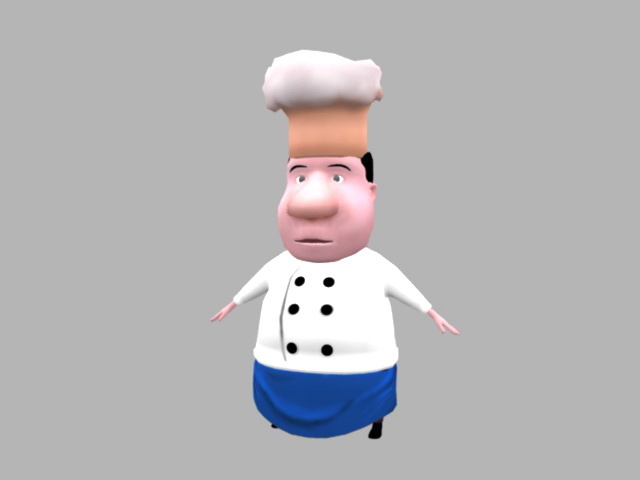 Cartoon Male Chef 3d rendering