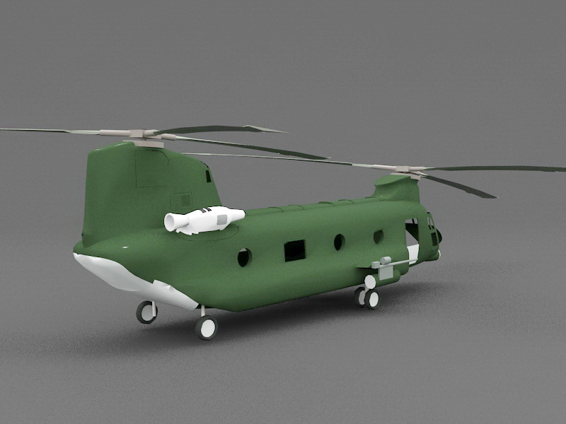Chinook Helicopter 3d rendering