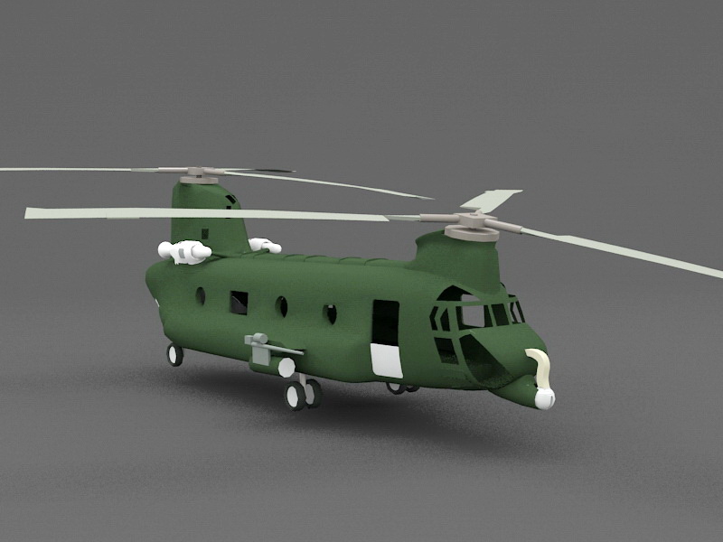 Chinook Helicopter 3d rendering