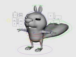 Cartoon Squirrel Character Rig 3d model preview