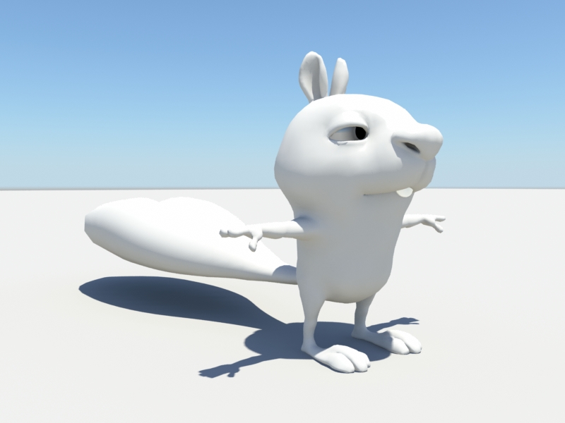 Cartoon Squirrel Character Rig 3d rendering