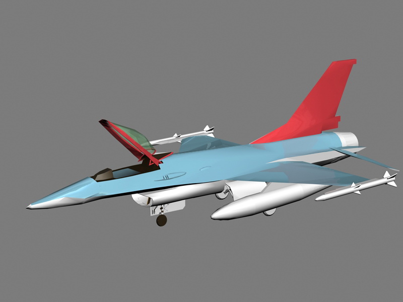 F-16 Fighter Aircraft 3d rendering