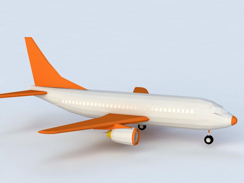 Commercial Airline 3d rendering