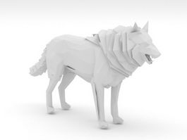 Low Poly Wolf 3d preview